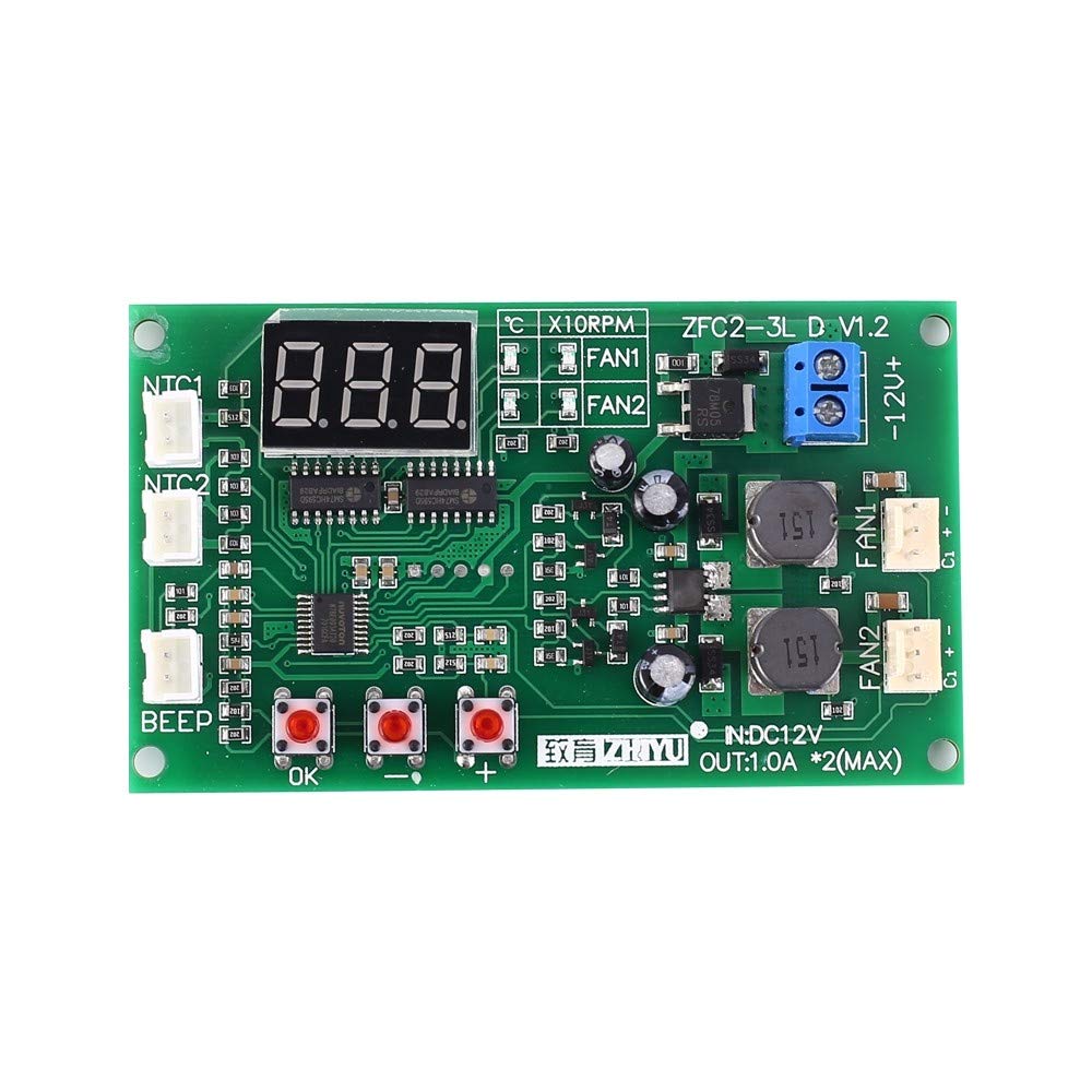 Lüfter Drehzahlregler, PWM Lüftersteuerung, DC 12V 4 Draht Thermostat PWM Regler Drehzahlregler mit Schalter Lüfter Drehzahlregler, PWM Lüftersteuerung, DC 12V 4 Draht Thermostat PWM Regler Drehzahlregler mit Schalter