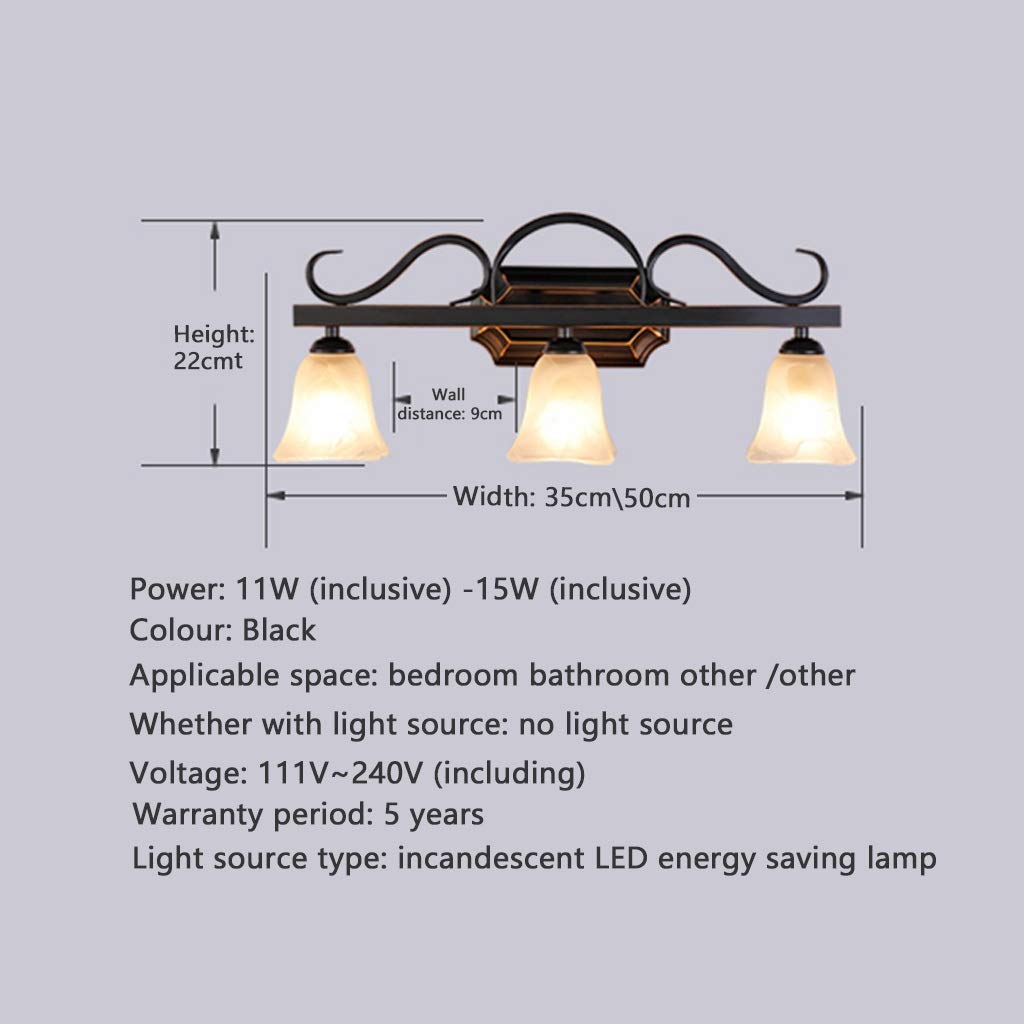 HSF luci sopra Lo Specchio LED Specchio Luce Faro del Faro dello Specchio del Bagno Leggero del Water Dressing toletta luci sopra Lo Specchio (Color : Warm Light, Size : 35cm)