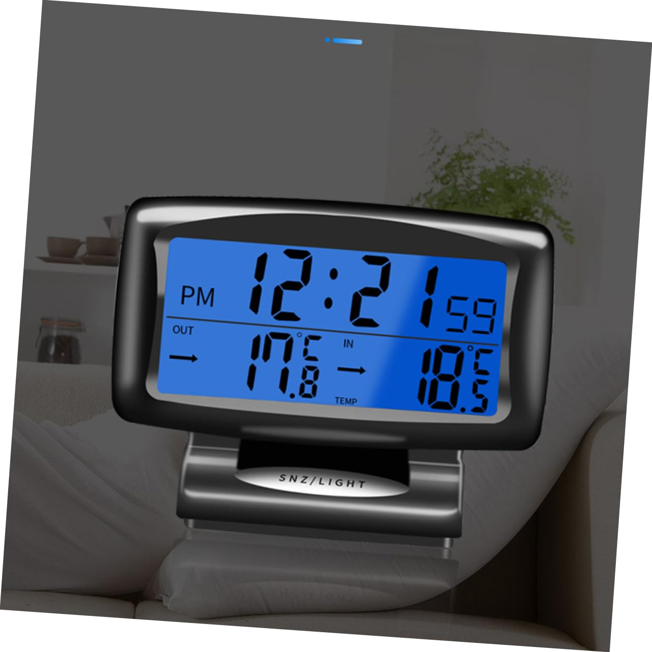 iplusmile 2piezas Electrónico Para Auto Doble Temperatura y Reloj Digital Luminiscente Para Tablero De Coche Resistente Al Agua Fácil Instalación Sin Perforación