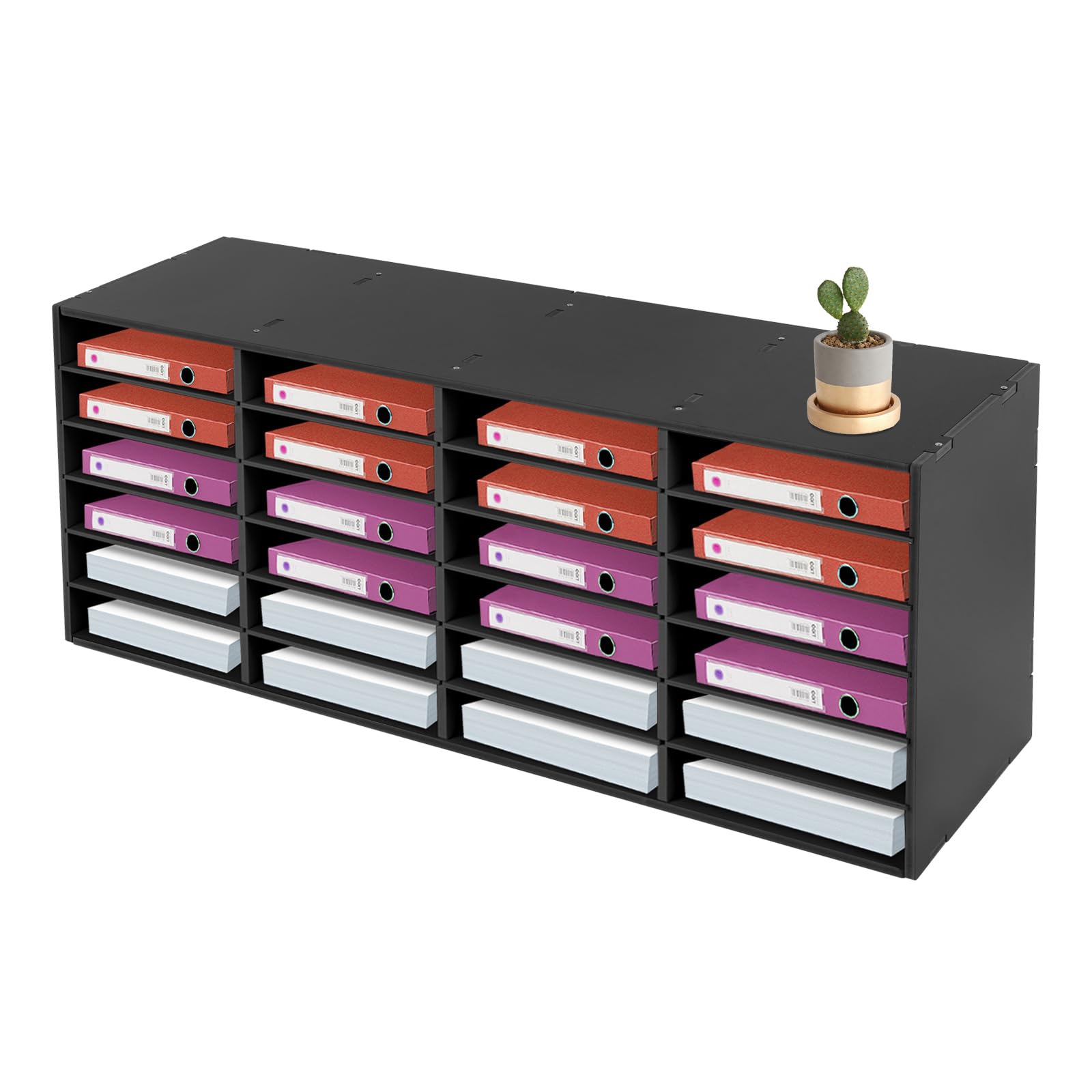 24 scomparti, organizer da scrivania, mensole per ufficio, 100 x 30 x 42 cm
