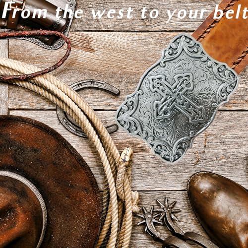 LKKLUYIC Religious Cross Western Belt Buckles for Men Cowboy Belt Buckle Cowgirl Faith Belt Buckles - Thumbnail 5