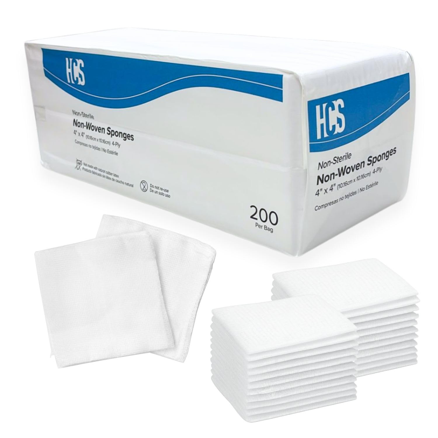 HCS Bulk 4x4 Gauze Pads, Large, Non-Woven Medical Sponges, Wound Care — Amazon image 9
