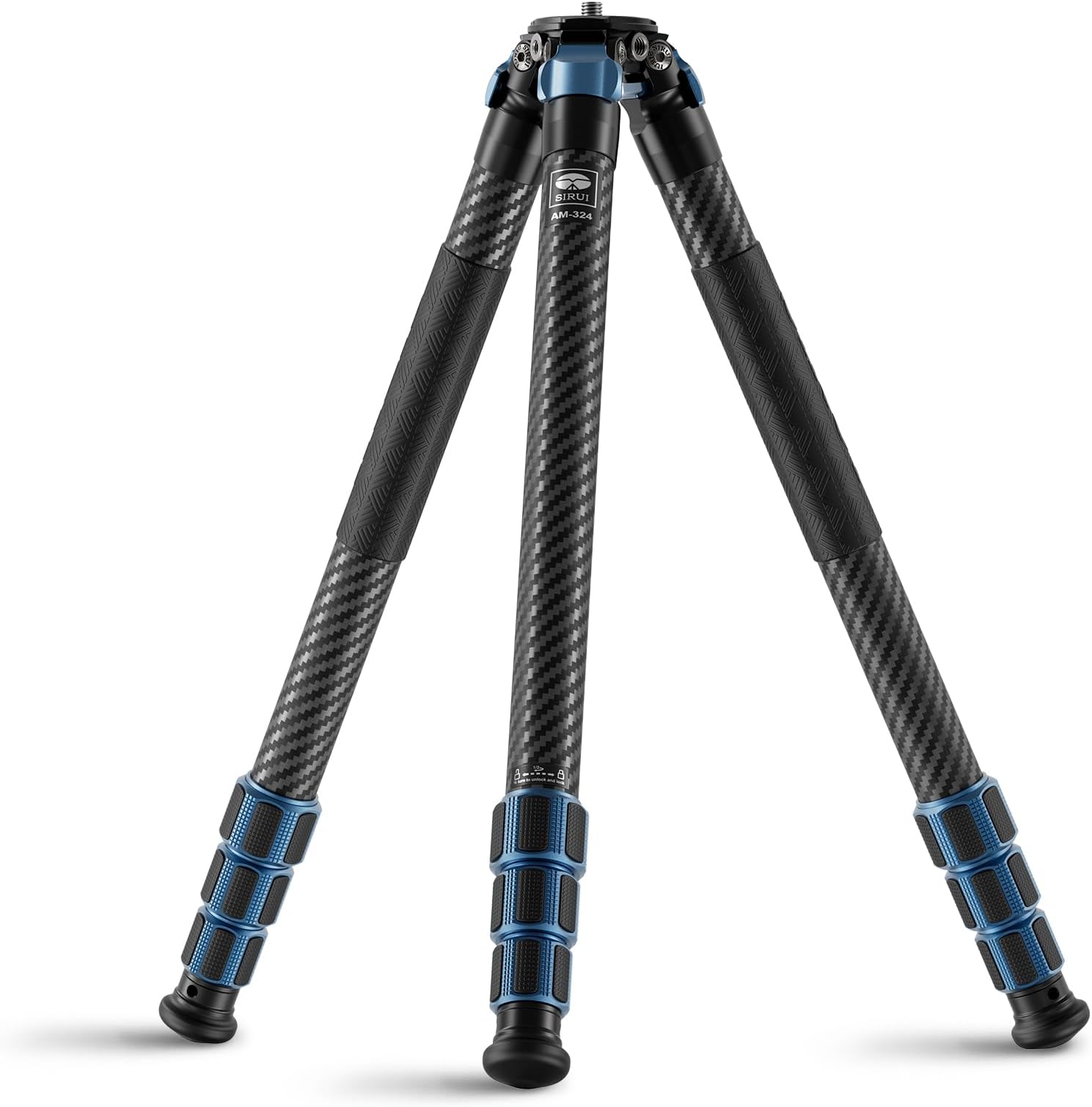 AM-324 Professional Camera Tripod, 57” Compact Carbon Fiber Tripod for Mirrorless Camera, DSLR, 4-Section with Max Tube Dia 32mm, Load Up to 39.8lbs/18kg