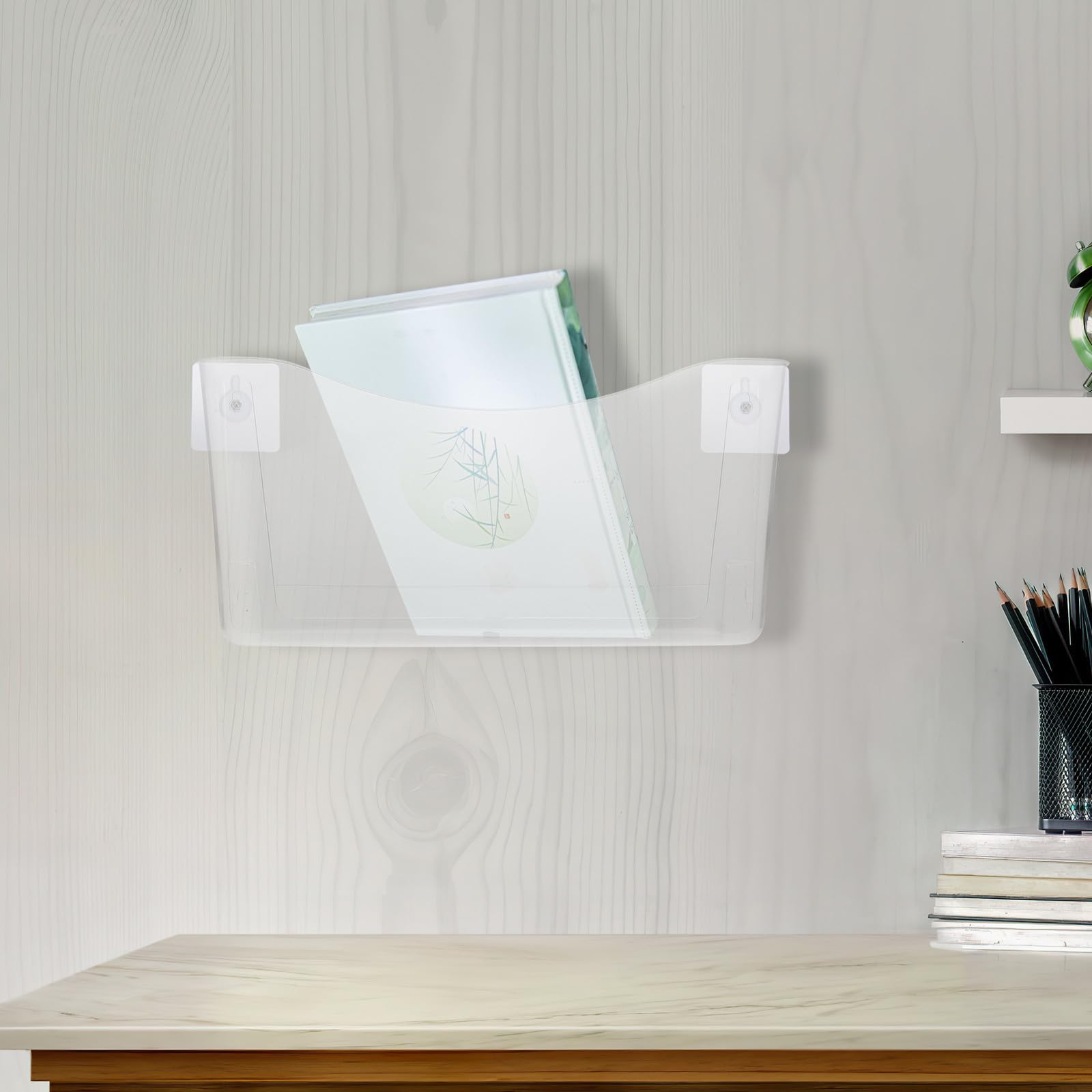 jojofuny Organizador de Archivos de Abs Transparente de Pared Resistente Caja de Almacenamiento Colgante Adecuado para Oficina y Hogar