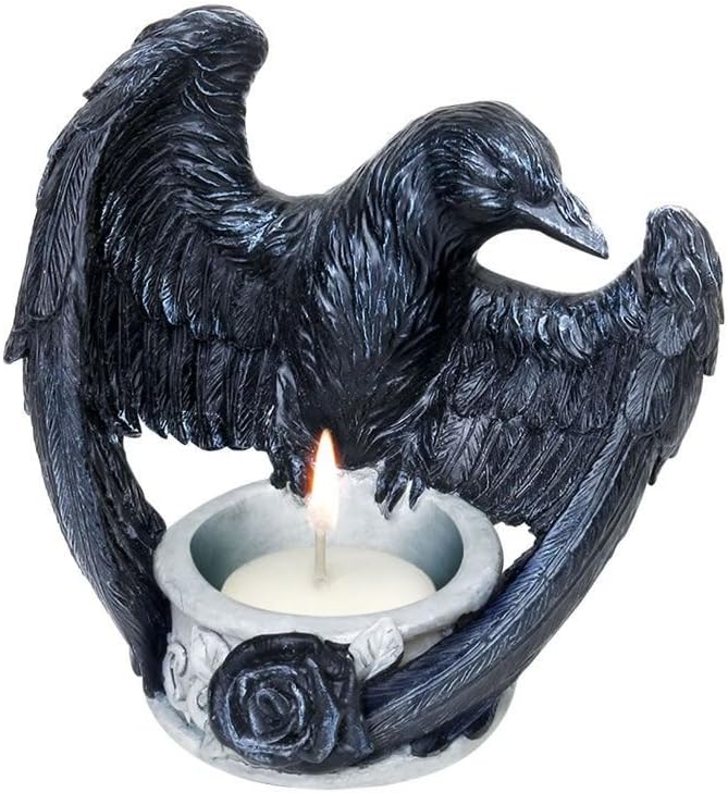Alchemy Gothic Raven's Ward Tea Light Candle Holder