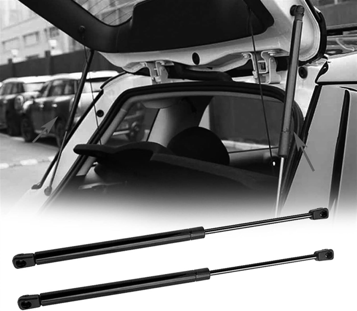 ZYXDMMJH 2X Rear Tailgate Boot Gas Struts For Dodge Nitro 2007-2011(OEM:55360915AA)-52.8cm, Car Boot Gas Springs Black Gas Struts Tailgate Easy Installation