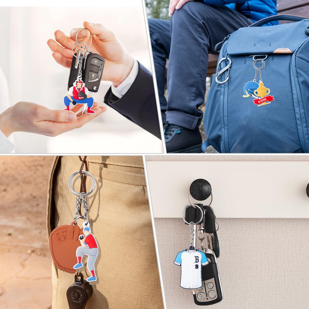 Porte-clés Basketball En Métal - Design Cartoon, Anneau Double, Lampe Torche Intégrée - Accessoire Fun Pour Sac Ou Clés De Voiture - 8