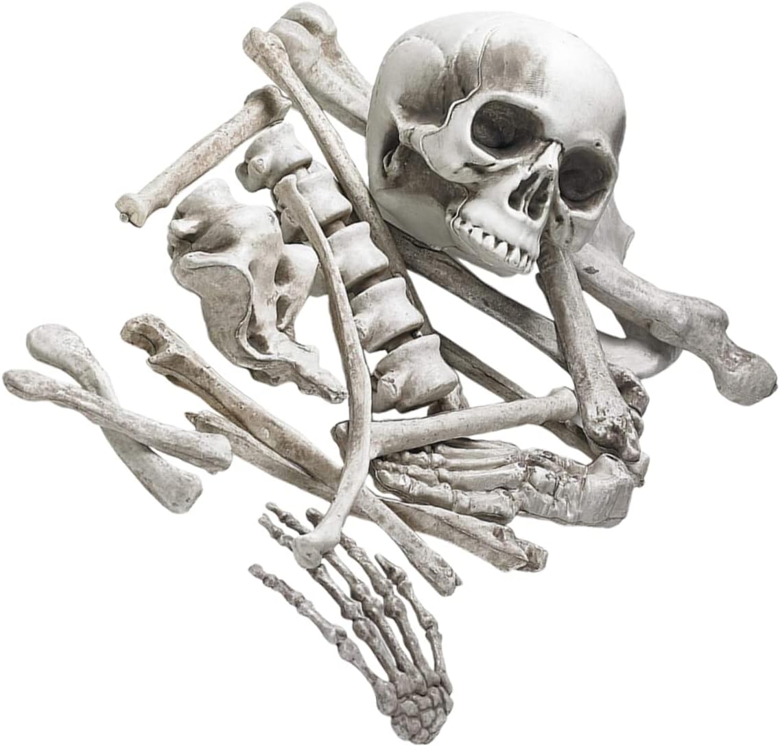 1pack Realistic Plastic Skeleton Bones Prop for Halloween Decoration for Bars Haunted Houses and Outdoor Displays Scary Photo Props for Parties