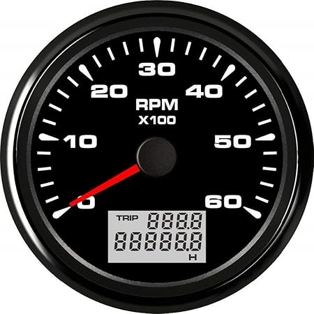Amazon Eling タコメーター オートゲージ0 6000 Rpm 車 トラック ボート ヨット バックライト付き 85mm タコメーター 車 バイク