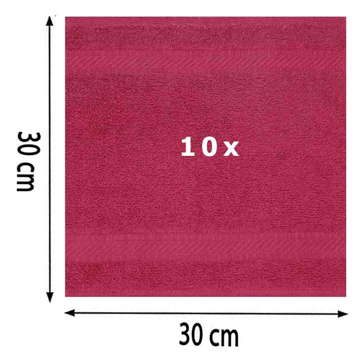 Set 10 Asciugamani Per Bidet Palermo - 100% Cotone, Misure 30x30 Cm, Colore Cranberry - Foto 9