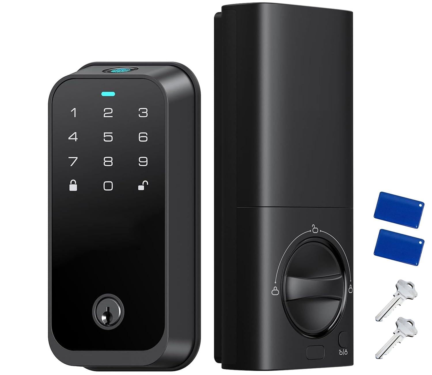 Cerradura de puerta inteligente con código electrónico y huella digital
