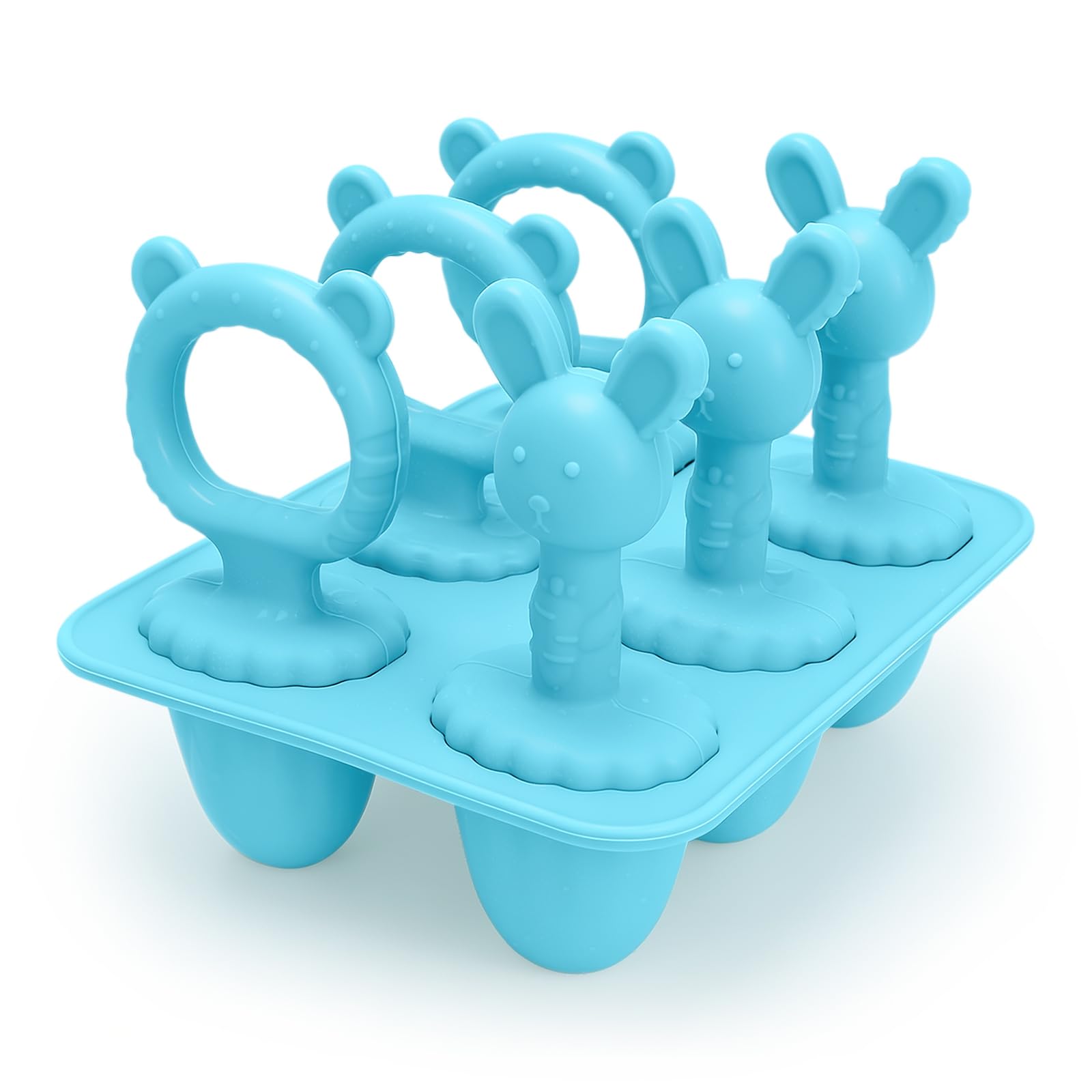 Silicone Ice Lolly Mould for Baby, 6 grids 17ml Moulds with Reusable Sticks