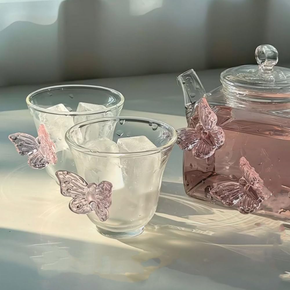 Elegant Butterfly Glass Teapot Set - 500ML -3