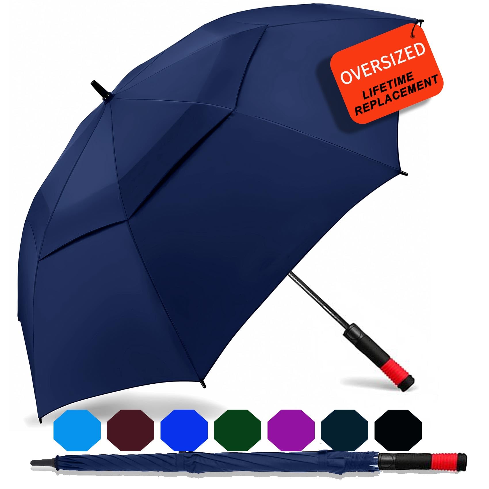 siepasa golf umbrella large 62/68/72 inch automatic open golf umbrella extra large oversize double canopy vented umbrella windproof waterproof for men and women.