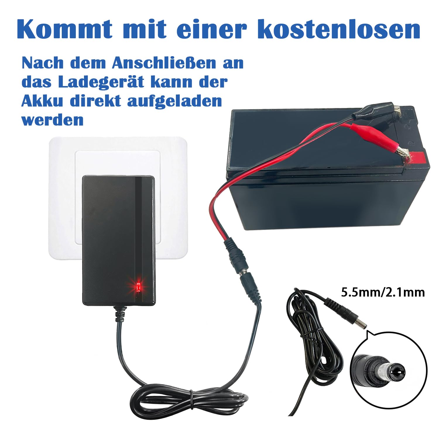 Caricatore per Auto Elettrica 24 V 1000 mA 1 A per Bambini Cavo di Ricarica da 24 V Morsetto a Coccodrillo