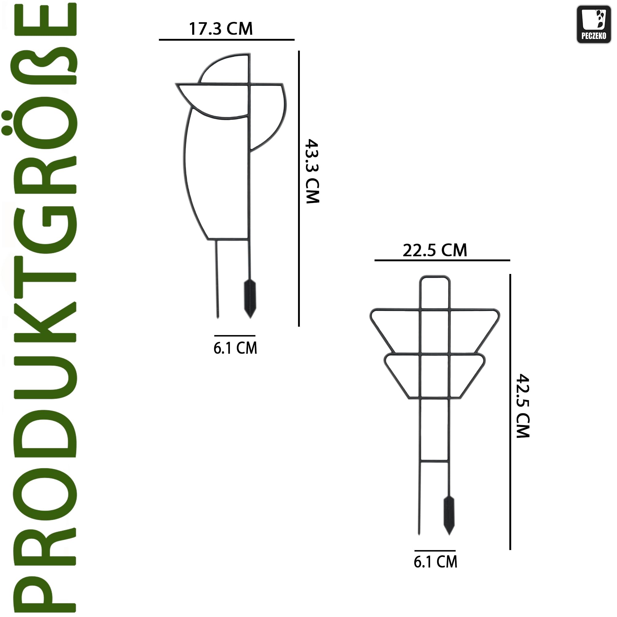 Zestaw 2 pomocy pnących do roślin domowych, podpórka dla roślin ogrodowych, plastik, dekoracja, pomoce pnące dla roślin pnących, podpórka do kwiatów, rośliny doniczkowe (czarna)