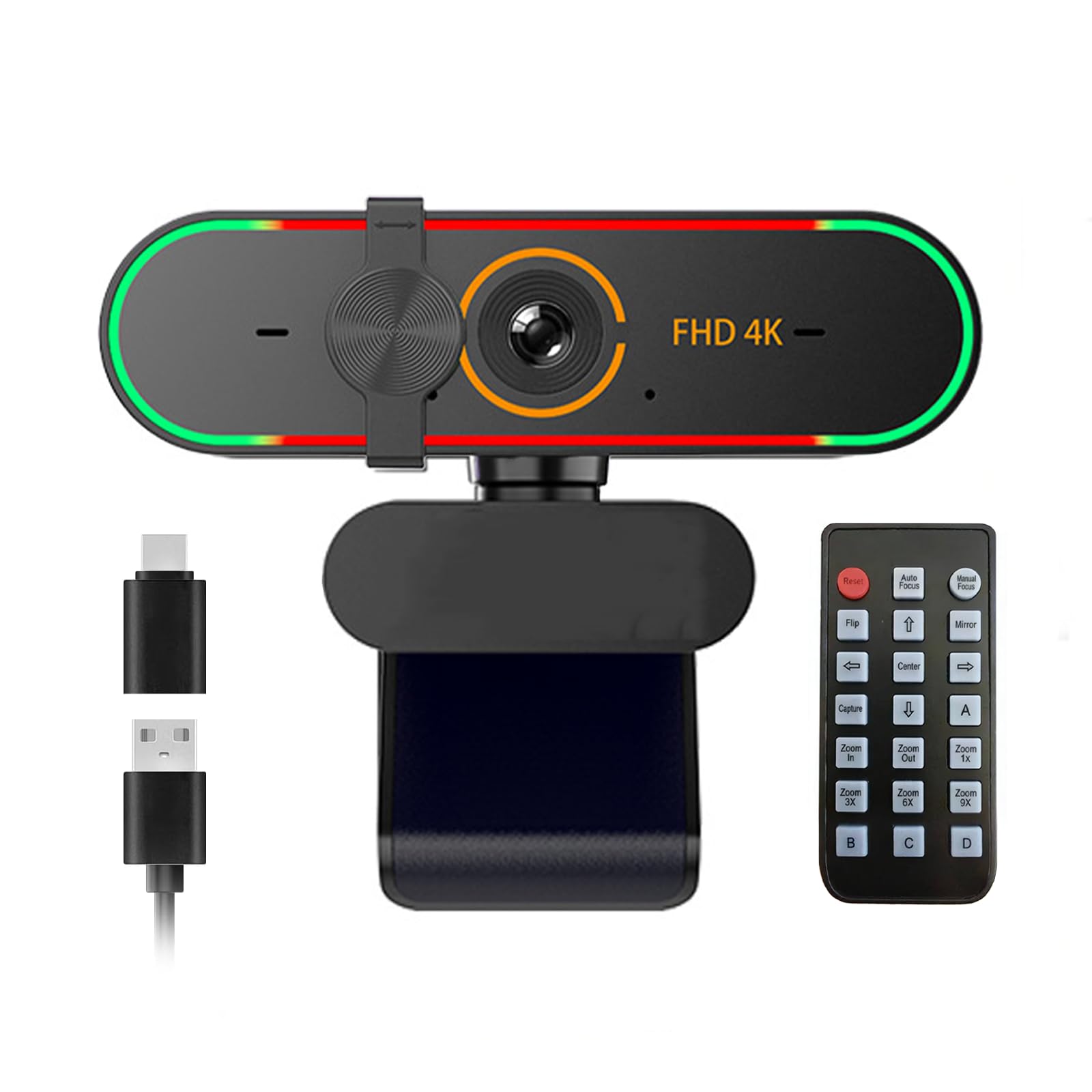4K Webcam for HP Z2 Tower G9 Workstation Wolf Pro Security Edition,with Microphone & Light & Privacy Cover & Plug&Play,Works Zoom/Teams/Skype/Google Meet-image-30