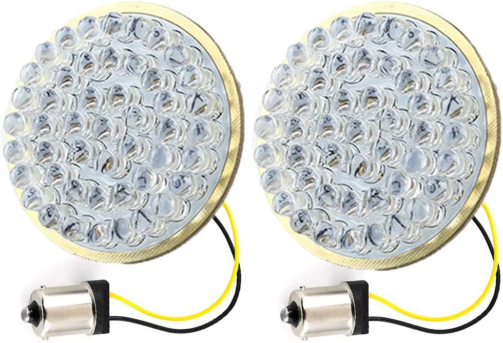 ZYTC 2" LED Turn Signals w/Brake Running Light Bullet Style Front Rear 1156 Amber LED Turn Signal Kit for Harley Davidson