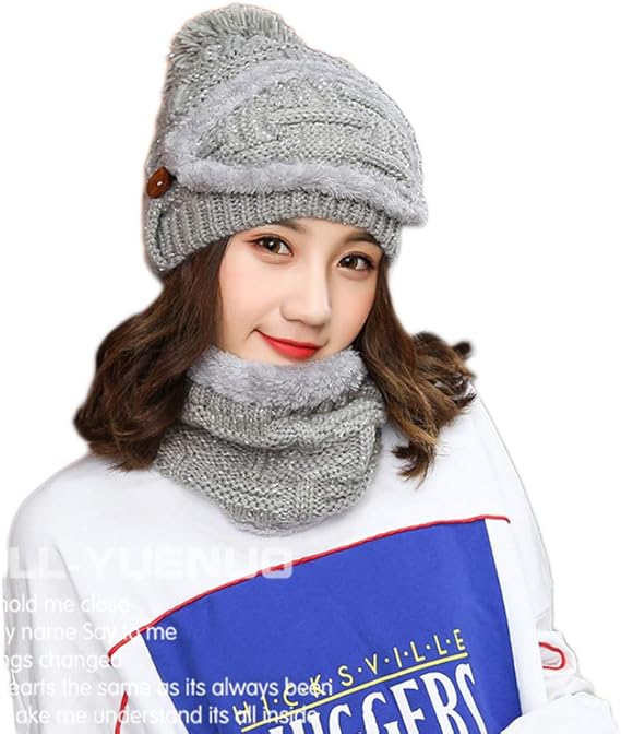 Amazon Sirin ニット帽子 ネックウォーマー マスク セット レディース 裏起毛 秋冬 キャップ ビーニーキャップ 防寒 防風 保温 防寒対策 小顔効果 スキー スポーツ アウトドア 太編み ５色選べる グレー ニット 通販