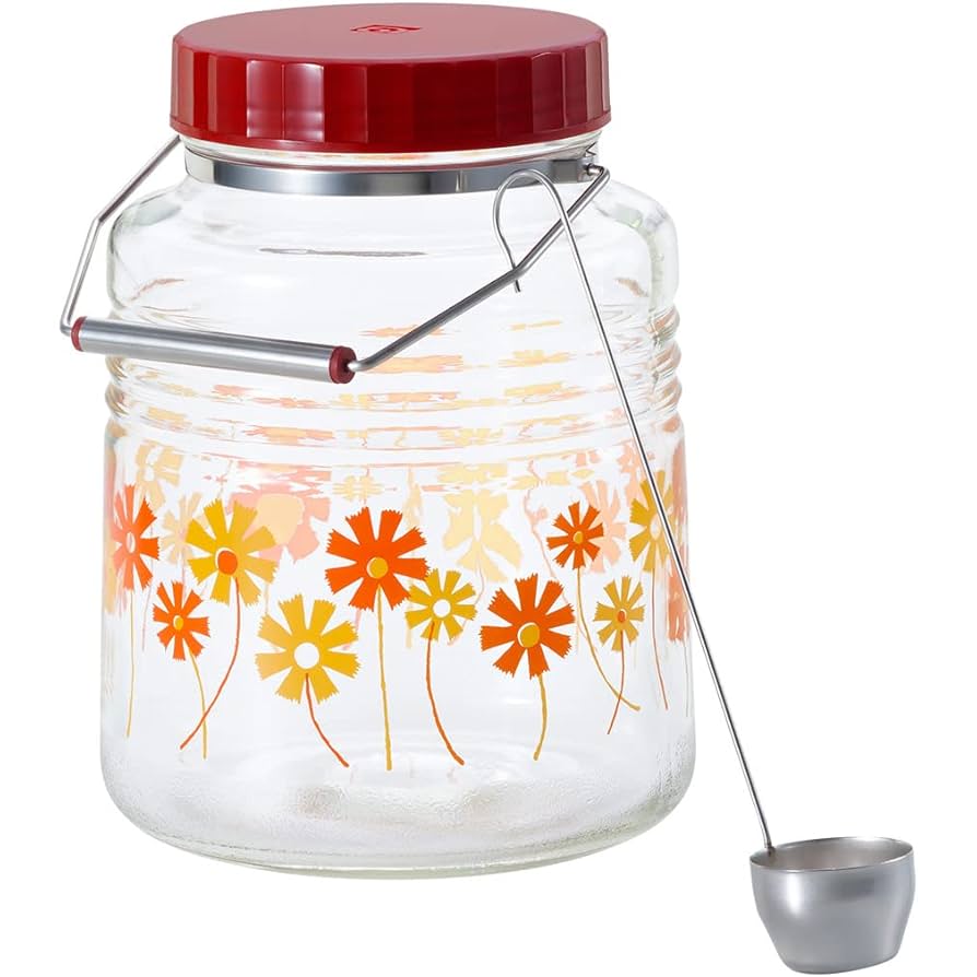 花柄ガラス保存　アデリア Amazon | アデリアレトロ 貯蔵びん 3L レードル付き ガラス保存