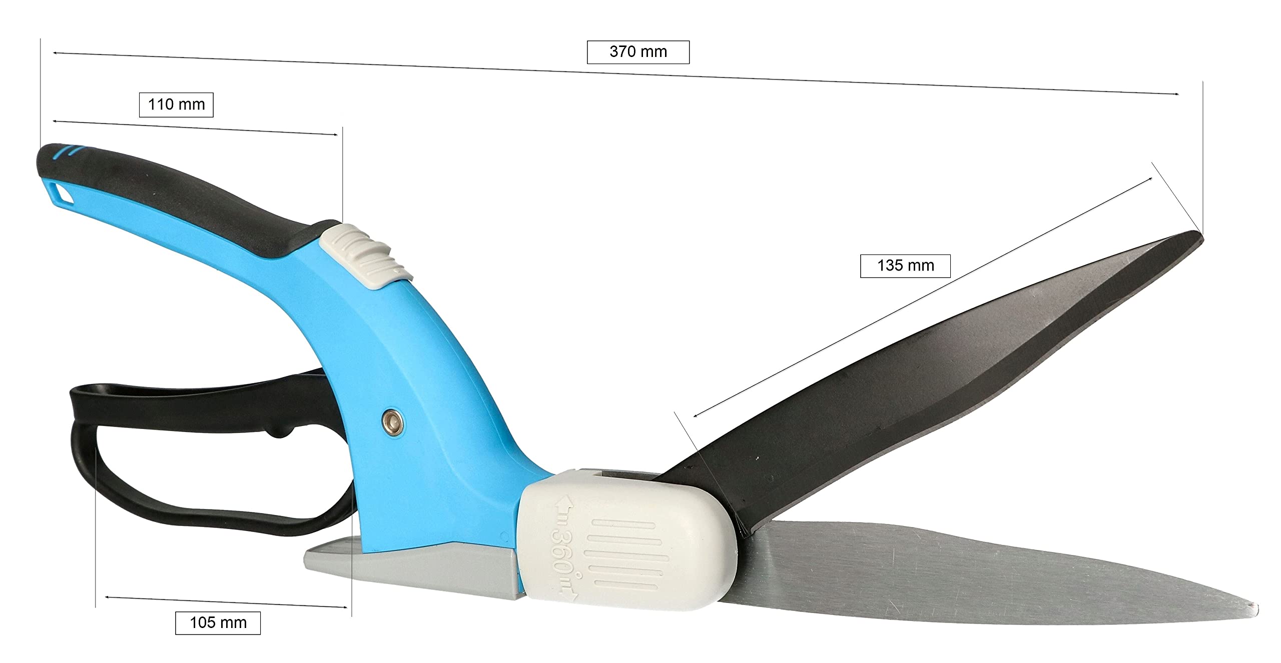 KOTARBAU® Grasschere für Rasenpflege 360° Drehbarer Schneidekopf Klingen 135 mm