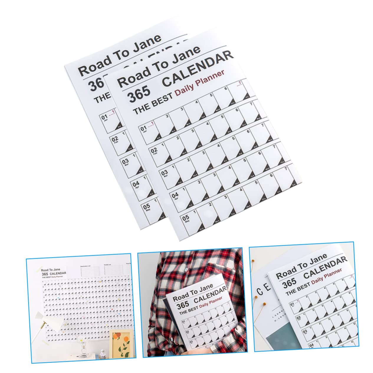 SEWACC 8stücke Wandkalender Im Minimalistischen Design Kreativer Jahresplaner Für Zuhause Büro Und Schule Papierkalender Mit Für Notizen Und Erinnerungen Übersicht