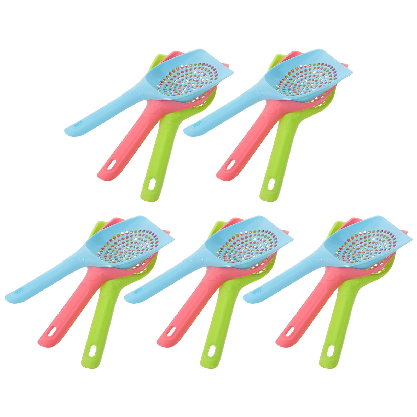 BESTonZON 15 Pezzi Paletta Lettiera Gatti e Cani in Plastica con Rete Fine per Setaccio Lettiera Ergonomica e Resistente per Piccoli Animali e Pulizia Quotidiana Effiace