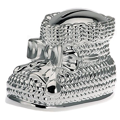 Tirelire en forme de chaussure - 10 x 7 x 6 cm - De qualité supérieure - En argent plaqué argent - Finition de qualité supérieure - Prêt à offrir - Avec...