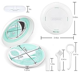 Retainer Case, Slim Aligner Case with Adjustable Vent Holes and Mirror, Compatible with Invisalign, Night Guard and Mouth Guard, Premium Retainer Case, With Aligner Remover Tool, Chew & Brush, White