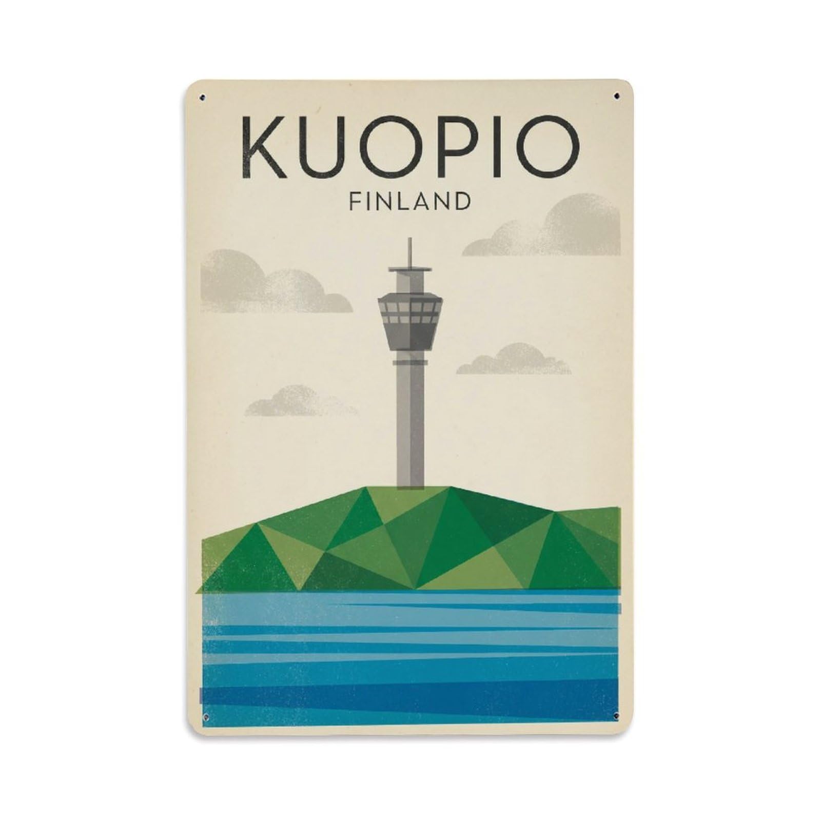 Retro Travel Finland Kuopio Metal Tin Sign