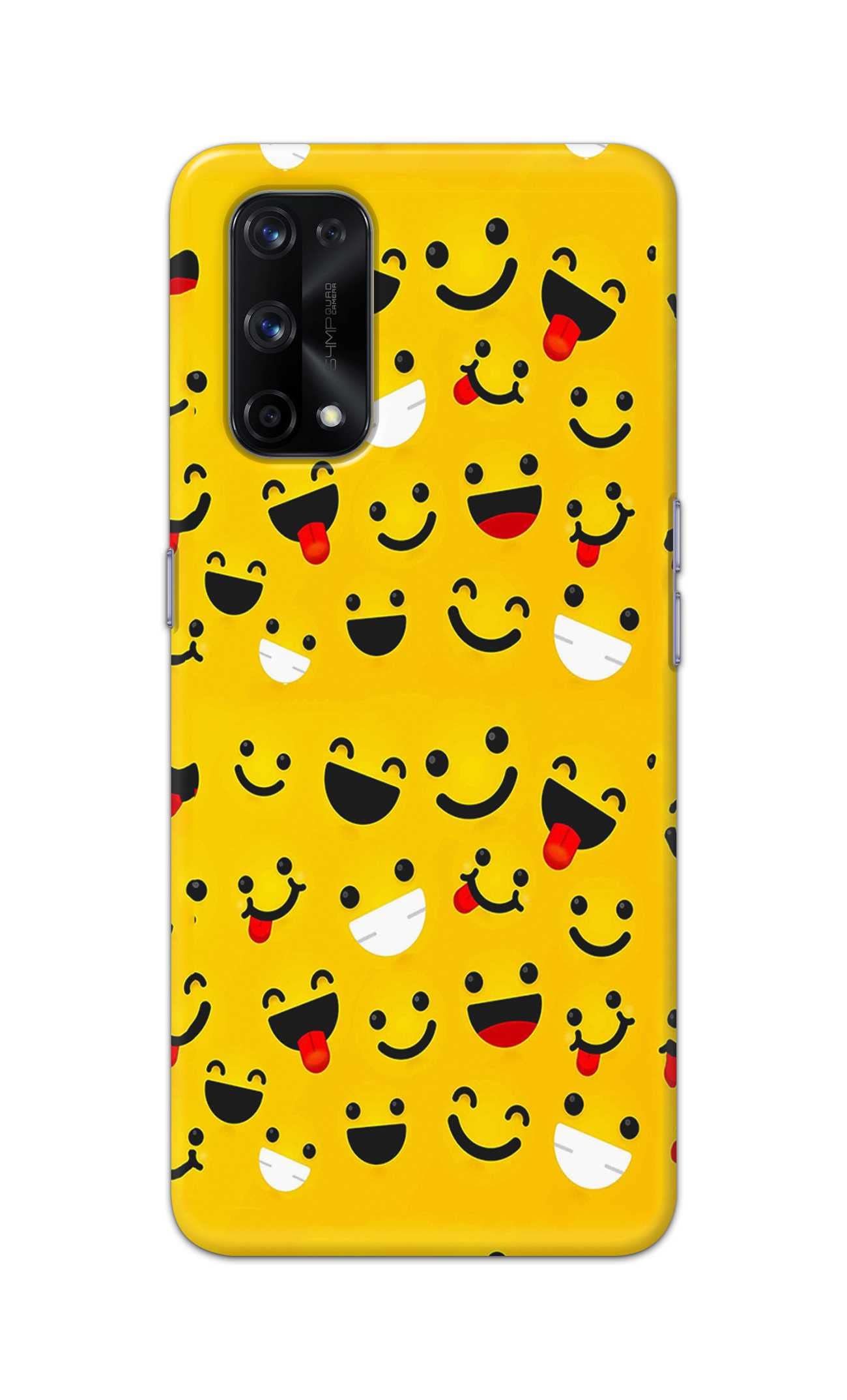 TweakyMod Designer Printed Hard Case | Just Yellow Emojis Back Cover Compatible with REALME X7 PRO
