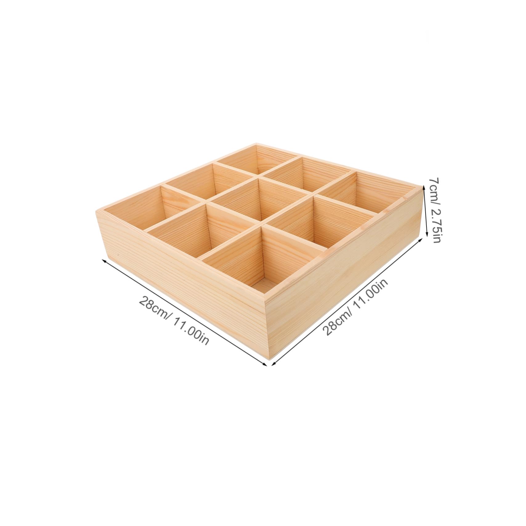 Alipis Organisateur en Bois Beige pour Sachets de Thé et Petits Accessoires, Boîte de Rangement Légère Compartiments, Cuisine et Îlot Cuisine