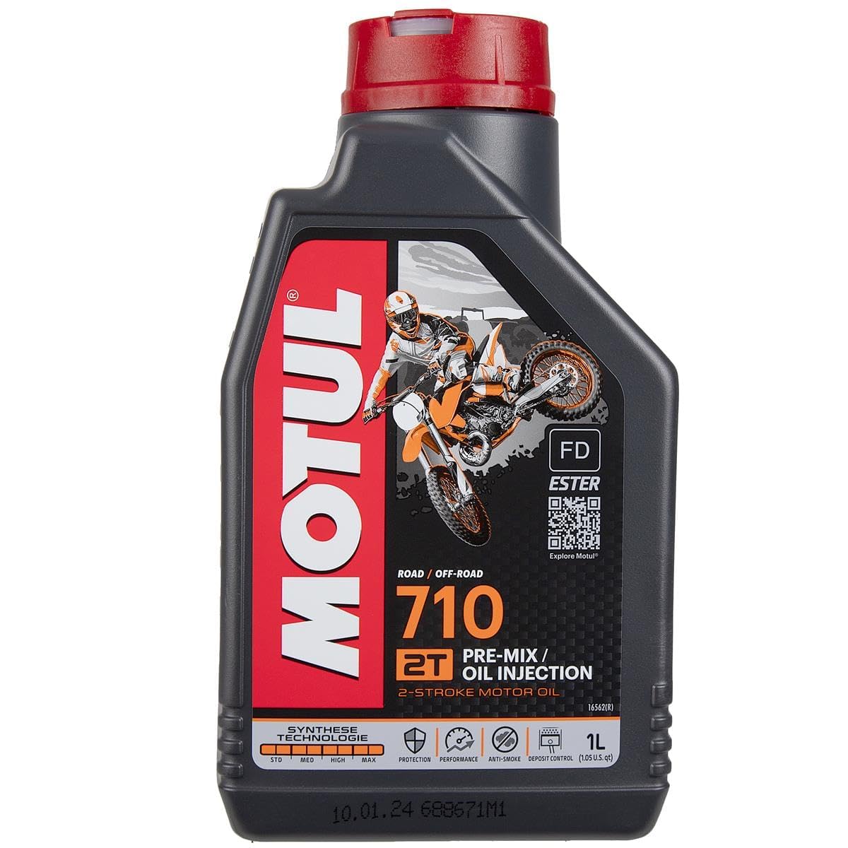Motul 104034 Engine oil 2T 710-100% synthetic Ester - 1L, transparent