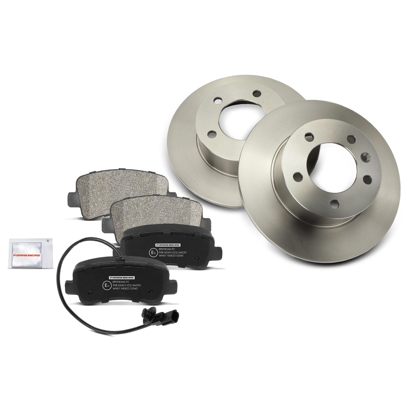Frankberg Set freni incl. 2x Dischi Freno + 4x Pastiglie dei Freni Posteriore Compatibile con Master III Bus JV Movano B Bus X62 NV400 Bus X62 X62B Master III Replace# 4420066