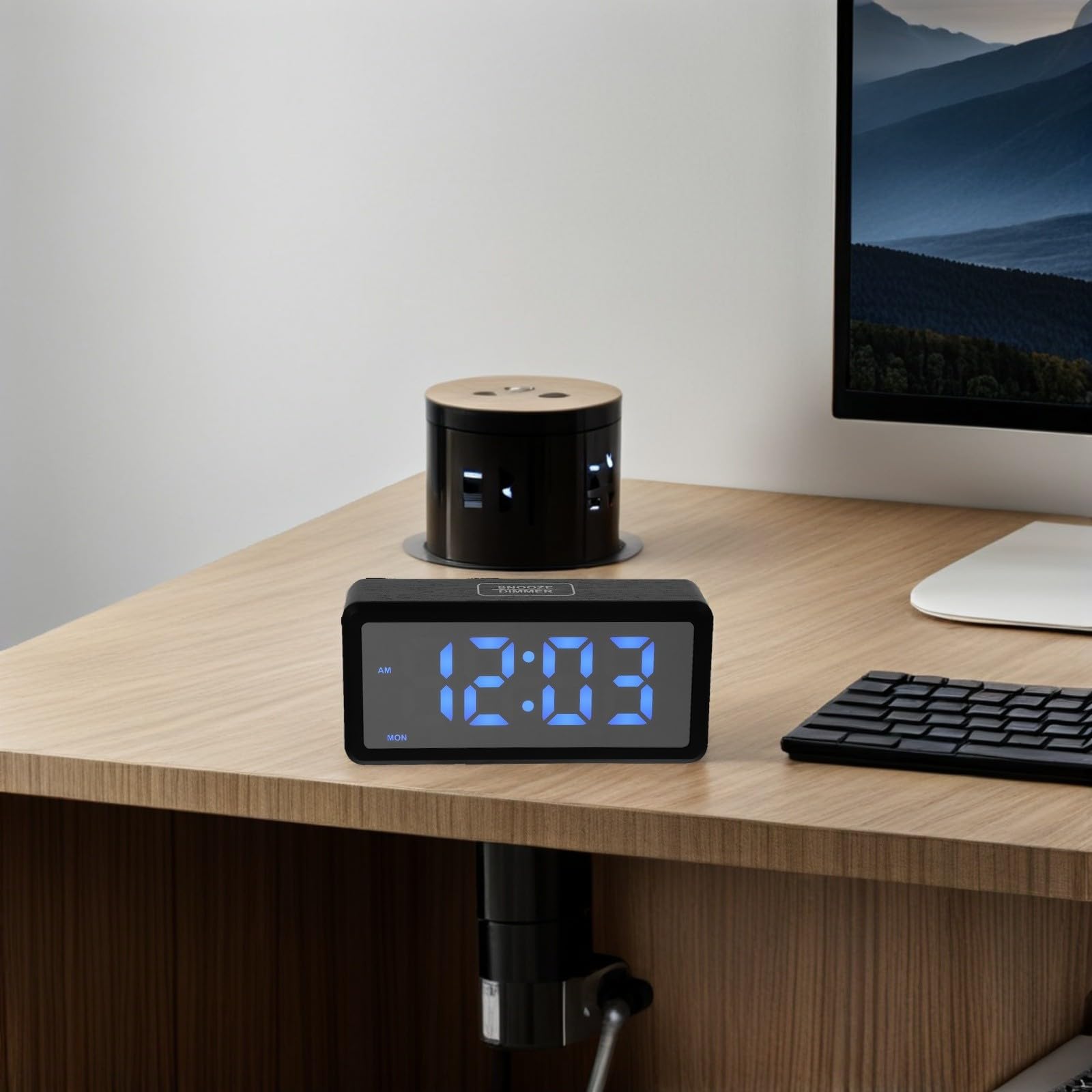 Sosoport Reloj Despertador Digital LED de Madera con RGB y Ajuste Horario