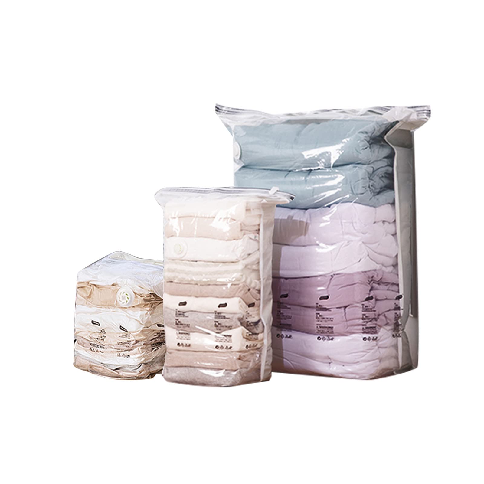 Cube Storage Bags Compress Vacuum Pack Storage Bag 3 Pack/6 Pack Reusable Double Zip Seal Closet Organizer Travel Space Saver Bags For Clothes Blankets (3 Pack)
