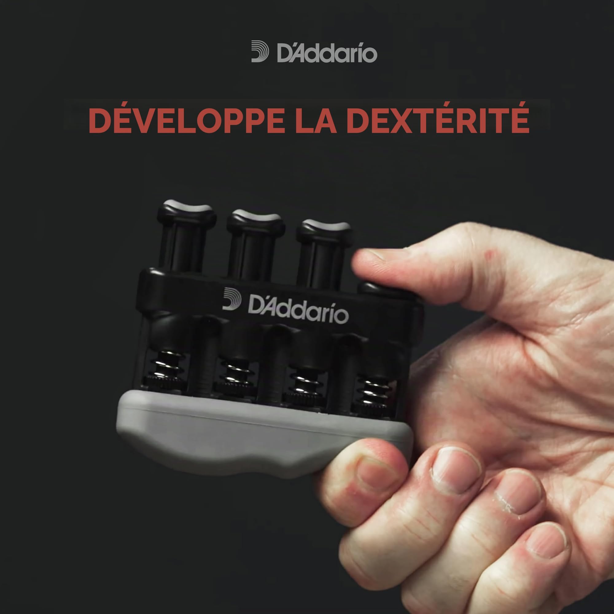 D'Addario Varigrip Hand Exerciser - Améliore la Dextérité et la Force des Doigts, des Mains et des Avant-bras - Outil d'exercice Musculaire de la Main Réglable
