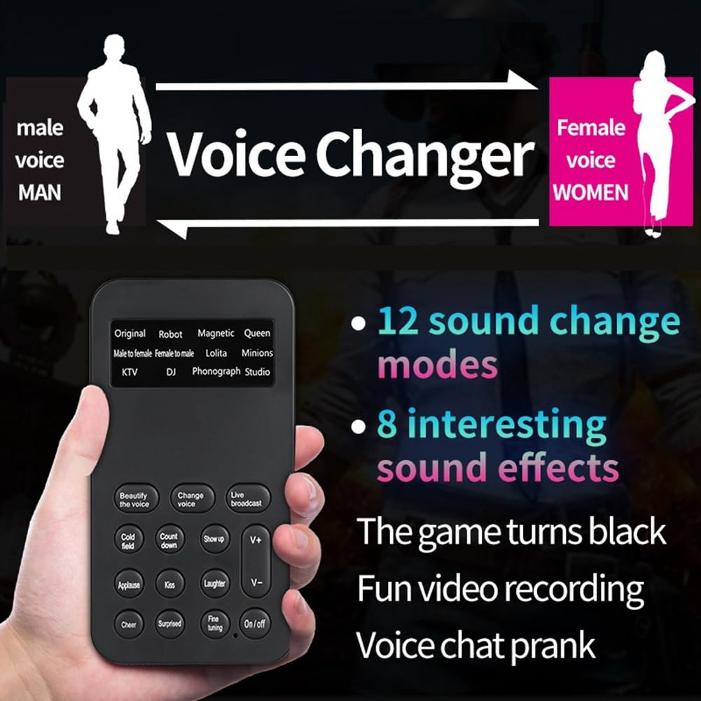 S9 Voice Changer 12 Modulateur de Voix avec Fonctions de Changement de Voix Réglables pour Téléphone, Ordinateur, Carte Son et Un Outil de Micro, Travail Soigné et