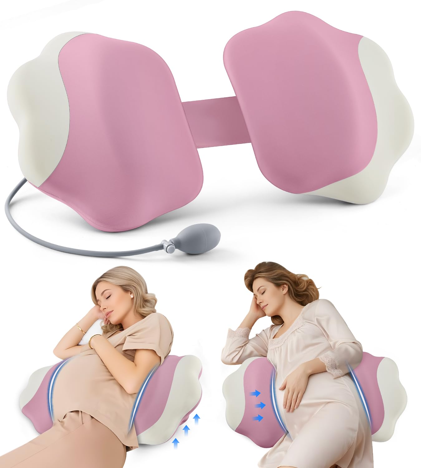 Pregnancy Pillows for Sleeping, Memory Foam Maternity Pillow Support for Back Belly HIPS, Adjustable Travel Wedge Pillow for Pregnant Women, Side Sleeping Pregnant Pillows with Cooling Pillowcase