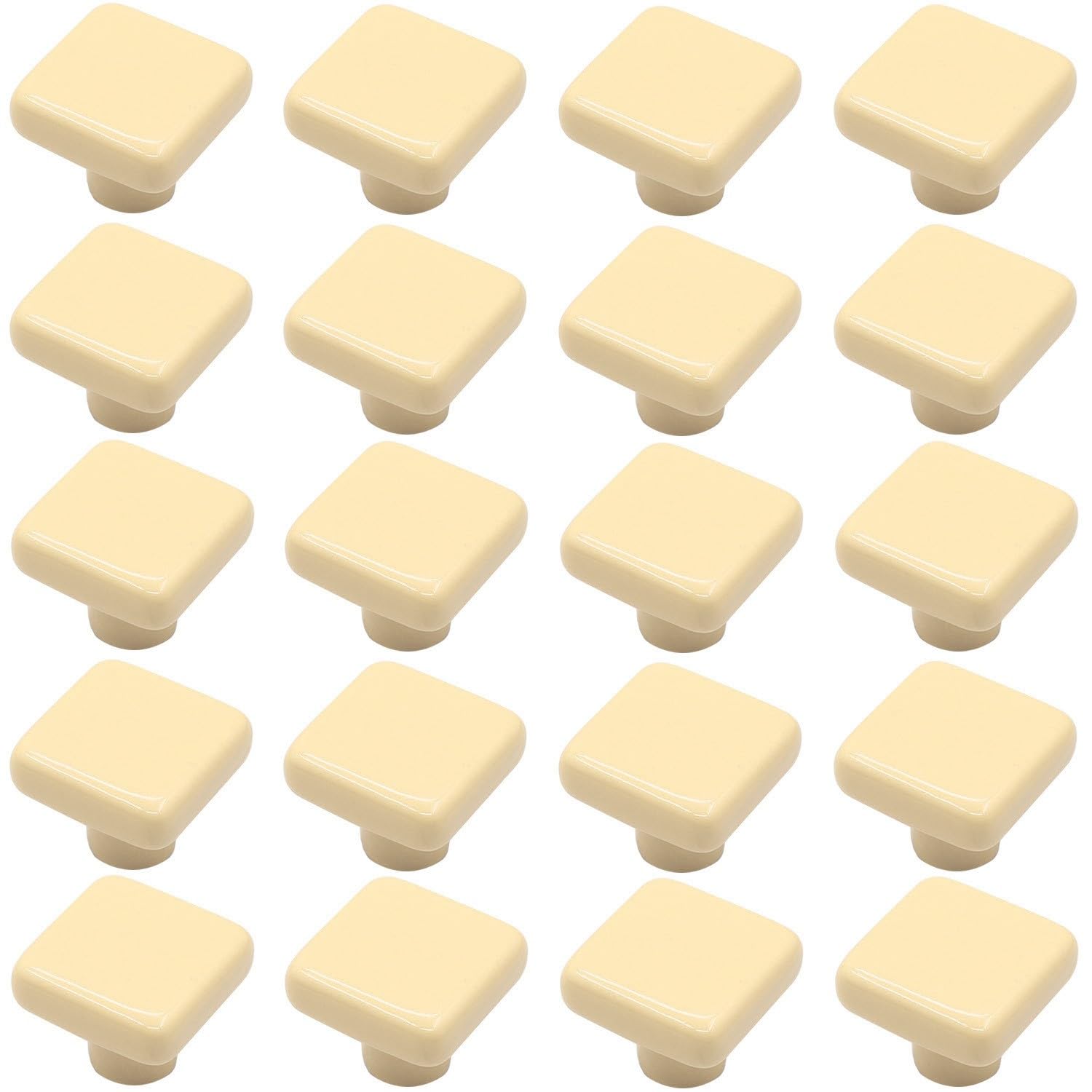 Lot de 20 boutons de meuble en céramique - Pour chambre d'enfant - Beige