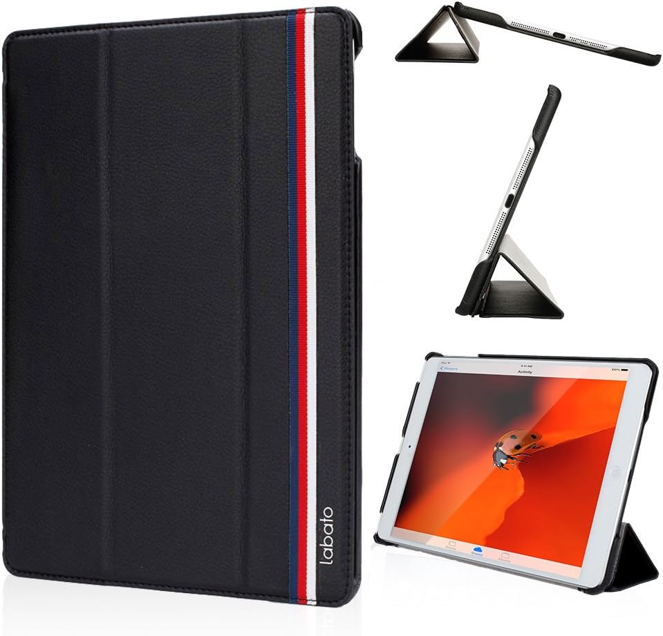 iPad Air Leather Case Buy One Get One- Flip Stand Cover and Premium Fibre Interior - Automatically Wakes and Puts the Apple iPad Air to Sleep Black Color lbt-ID5-08H10