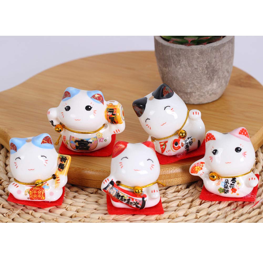 Amazon.co.jp: 磁器 招き猫 招き猫 風水猫セット A8 : ホーム＆キッチン