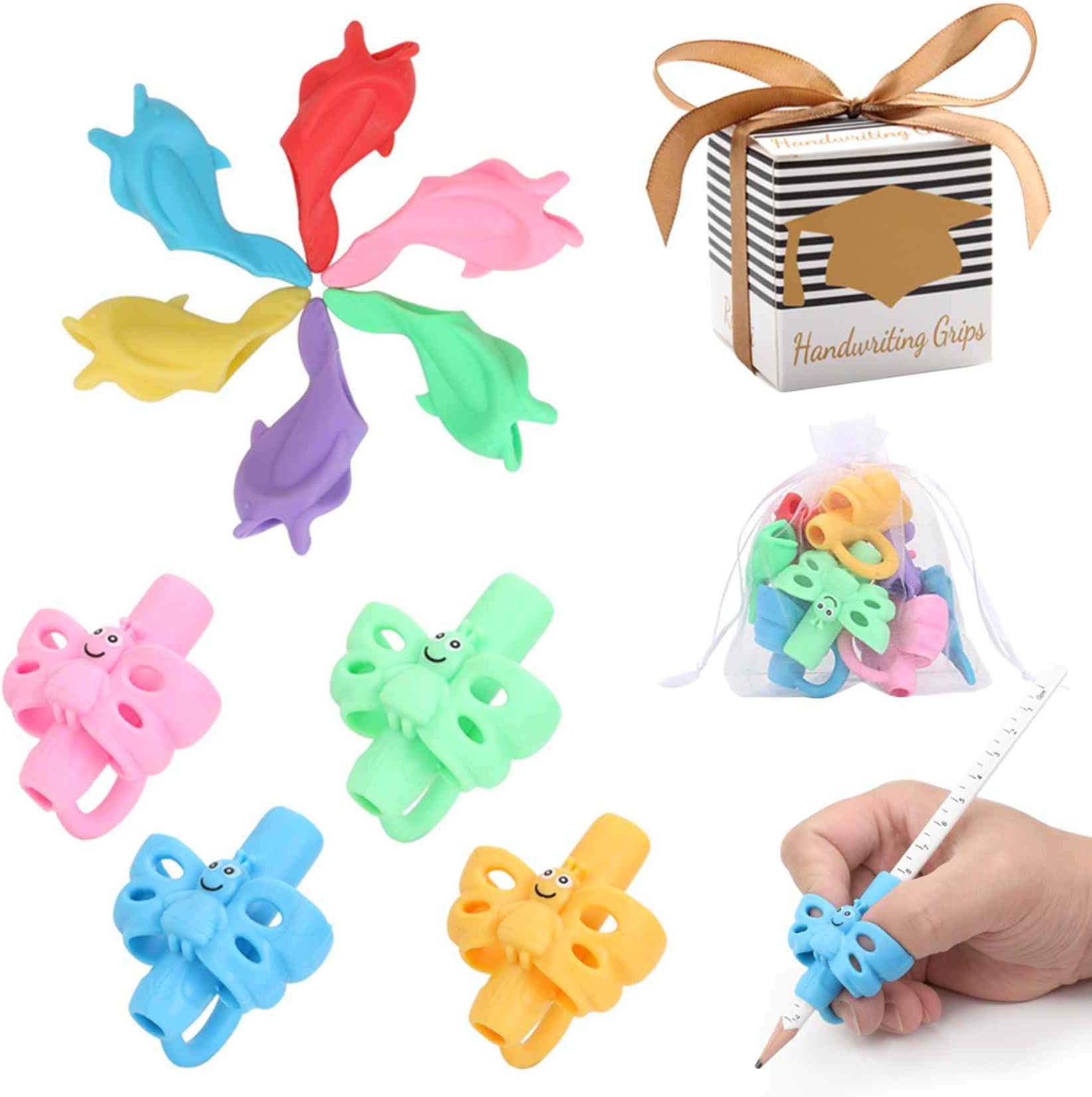Premium Training Pencil Grips for Kids handwriting for preschool, Ritchoi Upgrade Right or Left Hand Ergonomic Pencil Grip for Kids and Training Pencil Grip for Adults (10 Pcs)