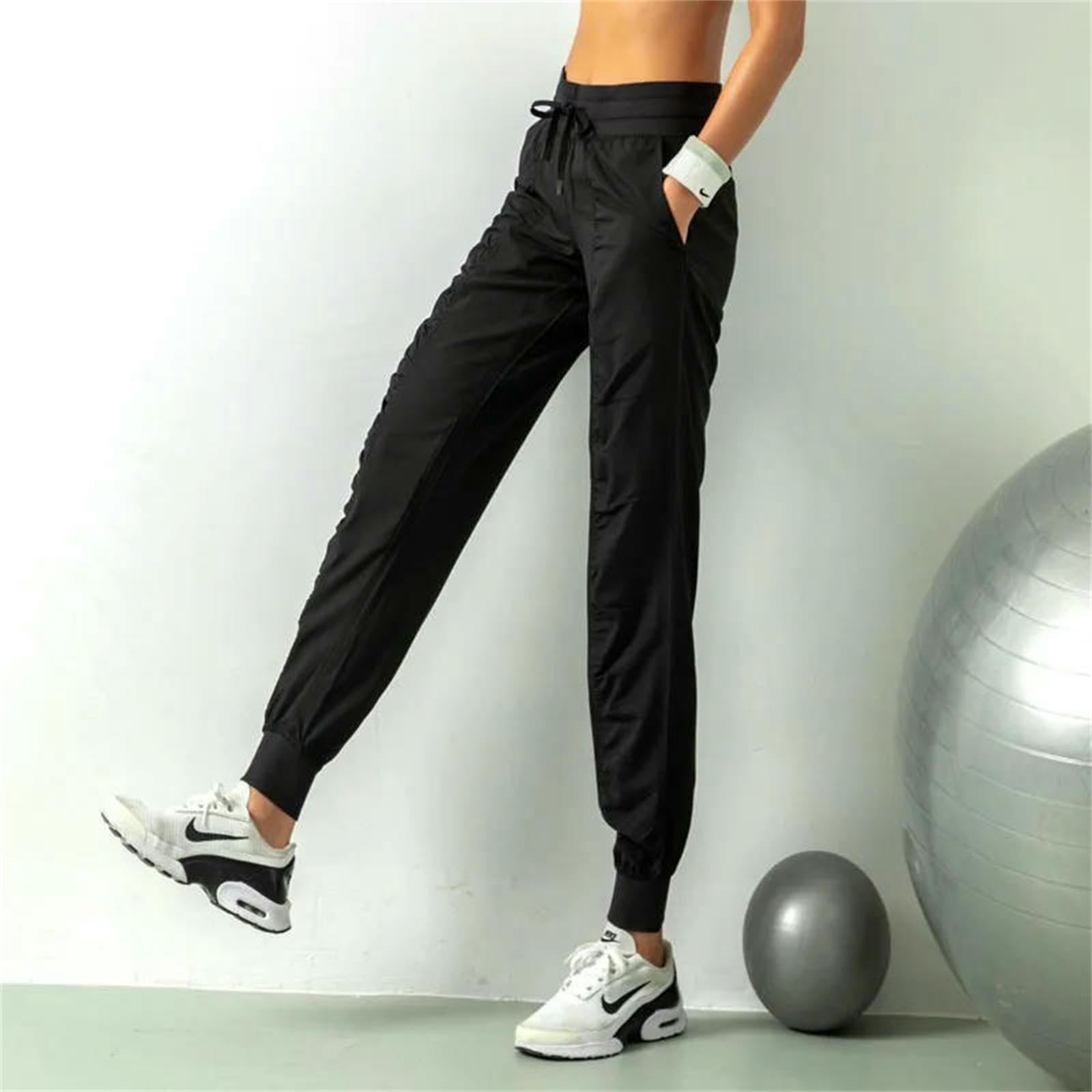 Spodnie damskie plisowane spodnie legginsy fitness spodnie sportowe luźne spodnie ze sznurkiem do biegania na co dzień
