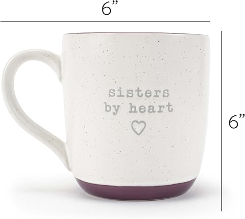 Miniatura 5 de Elanze Designs Sisters By Heart - Taza de café de cerámica de 13 onzas, color morado moteado
