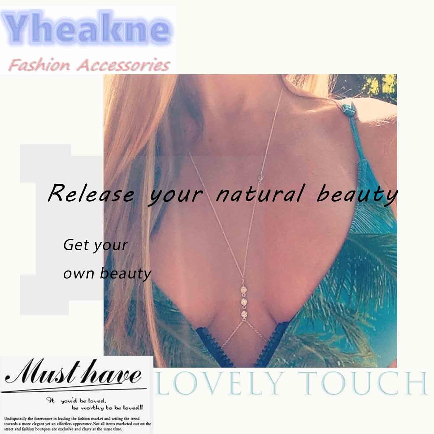 Boho Pearl Back Chain Necklace Silver Pearl Crystal Backdrop Necklace Body Chain Long Bridal Back Drop Chain Summer Beach Body Jewelry for Women - Image 7