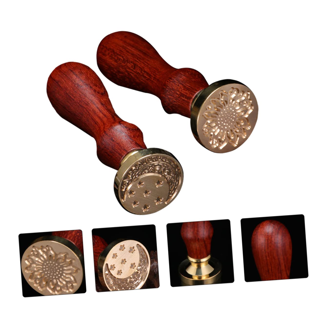 DOITOOL 6 Sätze Retro Wachs Siegelstempel mit Holzgriff Kopf Griff für Einladungen Umschläge Diy und Kreative Bastelprojekte