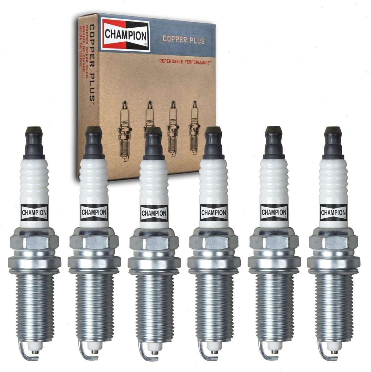 6 pc Champion Copper Plus Spark Plugs compatible with Nissan Murano 3.5L V6 2003-2007