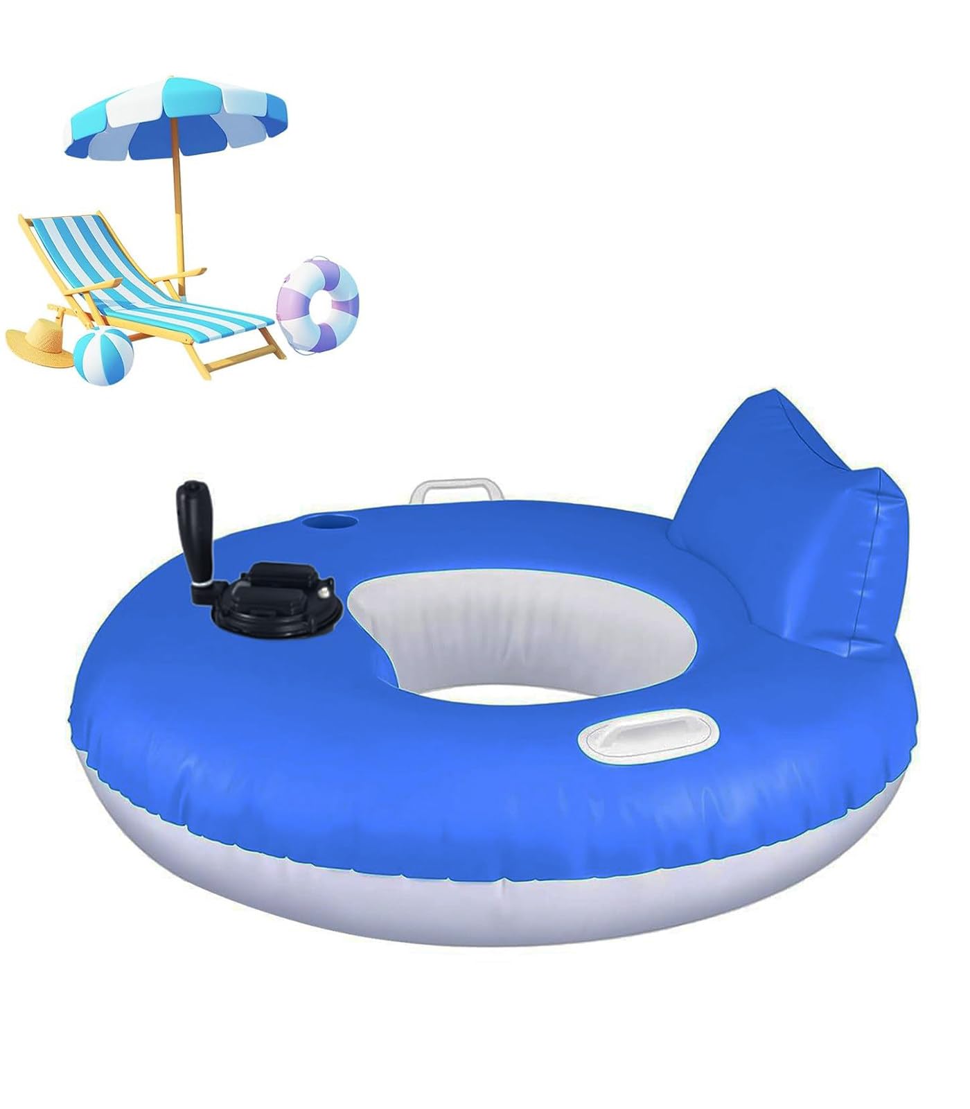 Kindevieft Multicolor Comfortable Motorized Pool Float With Remote Control For Sunbathing; Inflatable Pool Lounge Chair. A-Circular