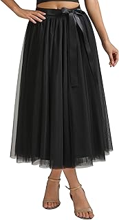A line Tea Length Tulle Skirt for Party Prom Casual Wear